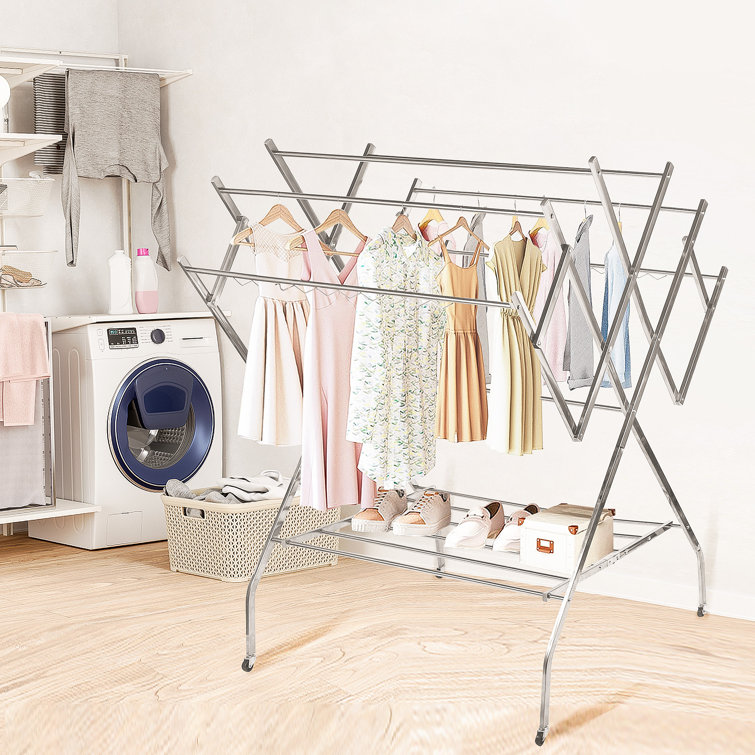 Rebrilliant Multifunctional Foldable X Frame Drying Rack Wayfair